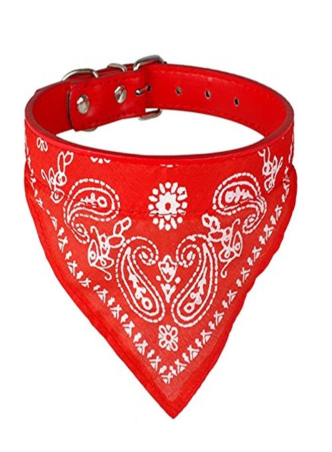 Sage Square Adjustable Scarf Cum Bandana Cum Neckerchief Collar Cum Neck Tie for Puppy/Cat/Kitten (Red) - Image 3